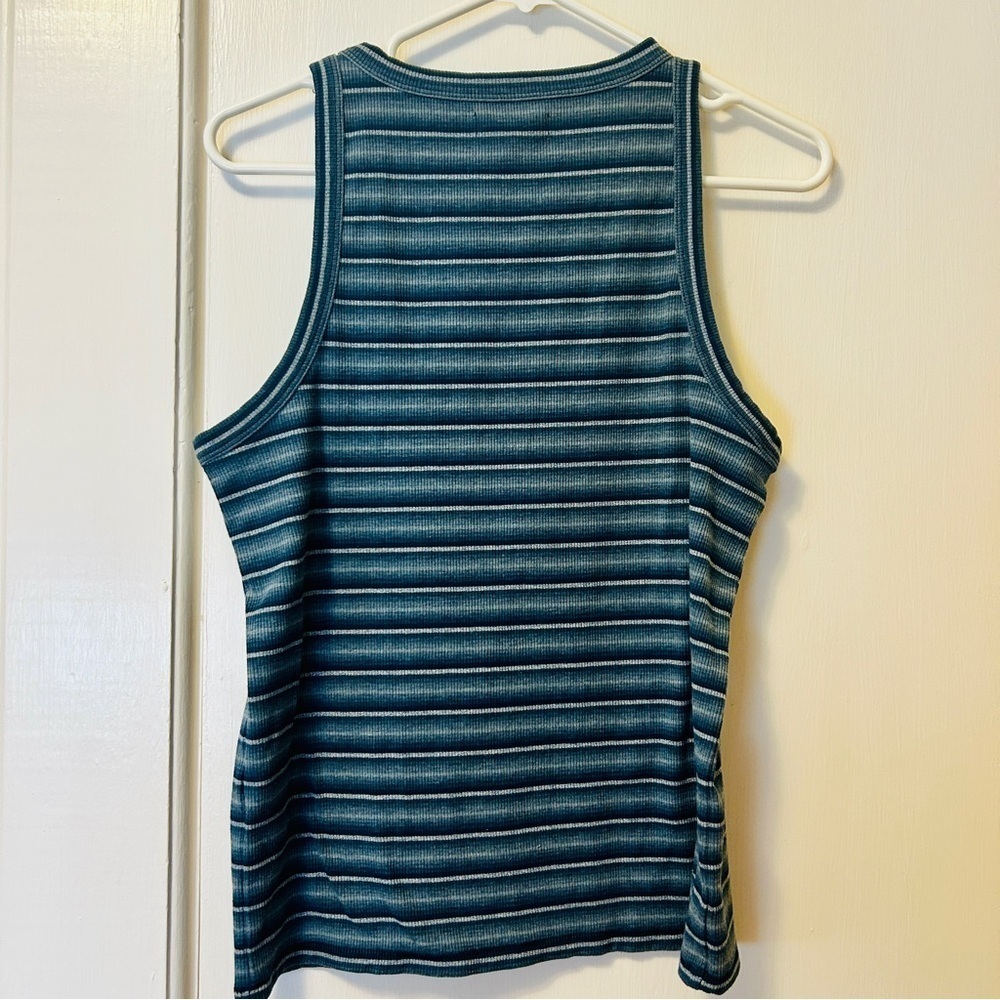 Striped Ribbed Tank Top - Blue - Picture 8 of 13